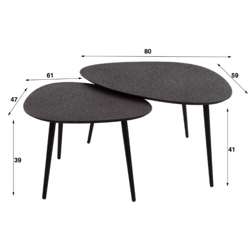 ZI Metallic Coffee Table Triangle Black